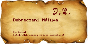 Debreczeni Mályva névjegykártya